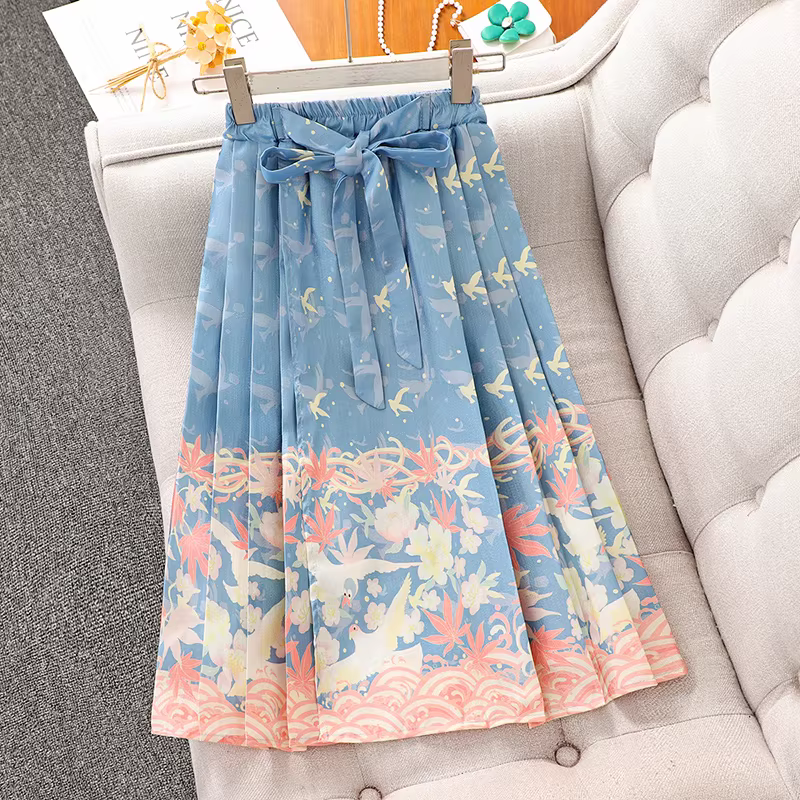 Bộ váy Hanfu Mamian cho bé gái, quần áo mùa đông cho bé gái, bộ đồ hai mảnh phong cách Trung Hoa mới năm 2025, trang phục Tết cho trẻ em