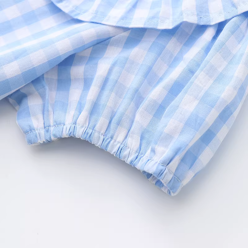 Váy mùa hè cho bé gái, váy kẻ sọc ôm eo dài đến đầu gối cho trẻ lớn, váy công chúa cotton nguyên chất cho trẻ em, váy mùa hè mỏng