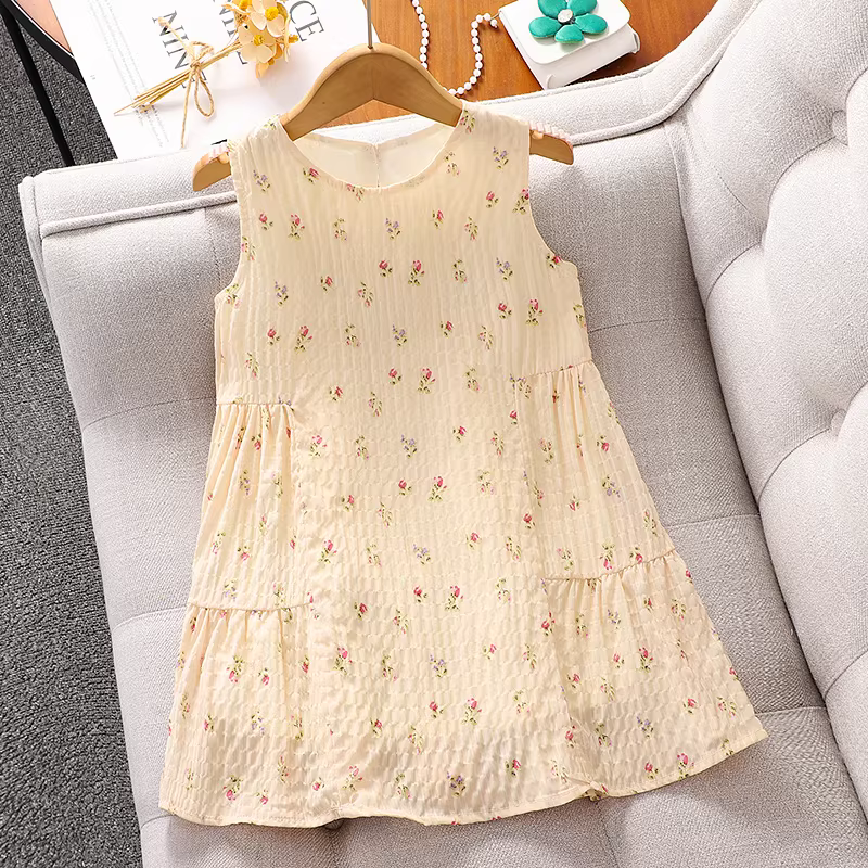 Bộ đồ thư giãn dopamine cho bé gái hè 2025 kiểu mới áo hai dây váy hè chân váy ngắn trẻ em