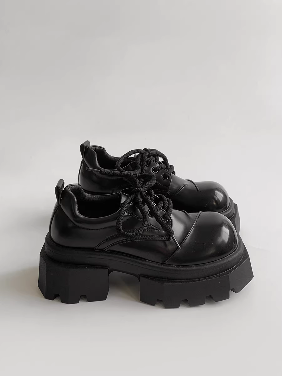 Giày da nữ đế dày kiểu Anh đen, mẫu thu đông 2025 mới, giày Mary Jane đa năng phối chân váy rất đẹp.