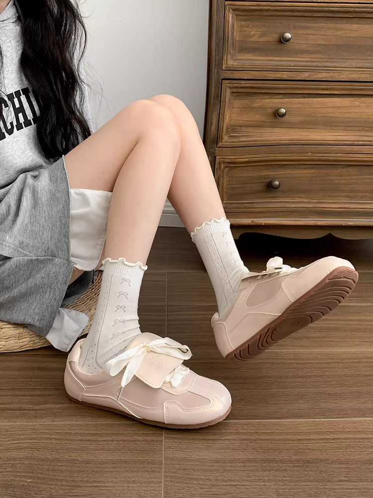 Giày tập múa ba lê đế bằng phong cách Nanzai Nanfang Silver dành cho nữ, mẫu mới Thu 2025, đa năng, kiểu retro, phong cách Forrest Gump