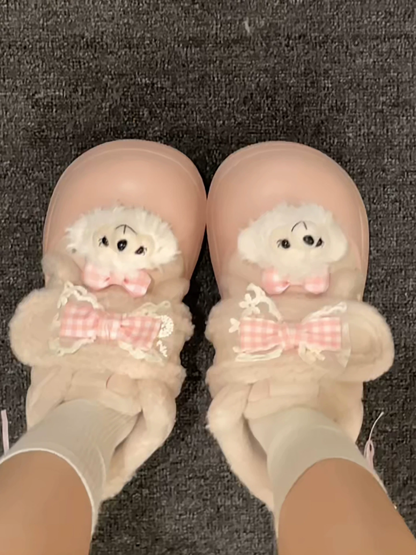 Giày bốt tuyết đế dày chống trơn Nanzai dành cho nữ, mẫu mới mùa đông 2025, đi ngoài trời, lót lông cừu, dày dặn, giữ ấm, tăng chiều cao, chất liệu cotton