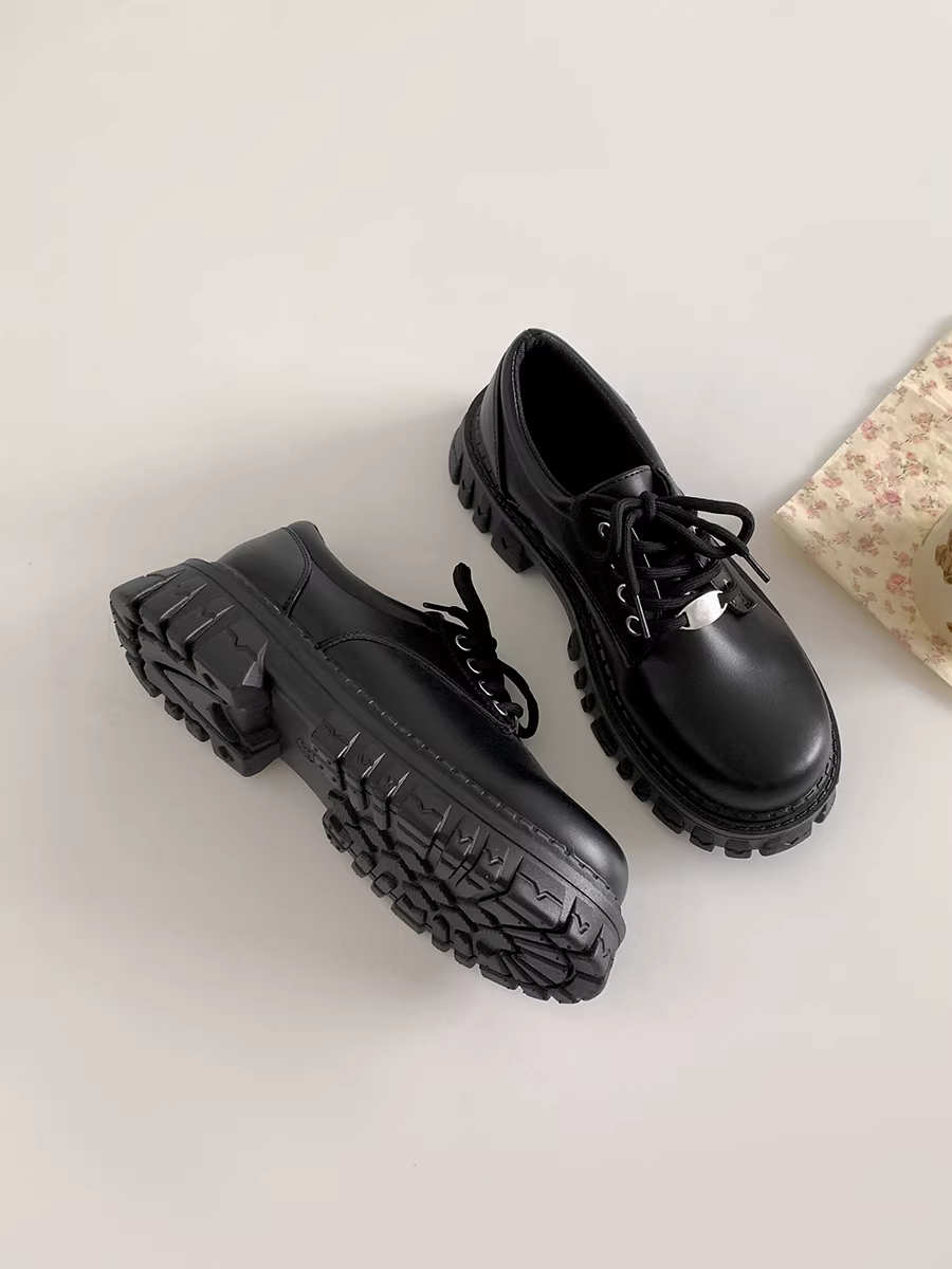 Giày da nữ đế dày kiểu Anh cổ điển, kiểu dáng mới mùa thu 2025, phối chân váy, kiểu Mary Jane.