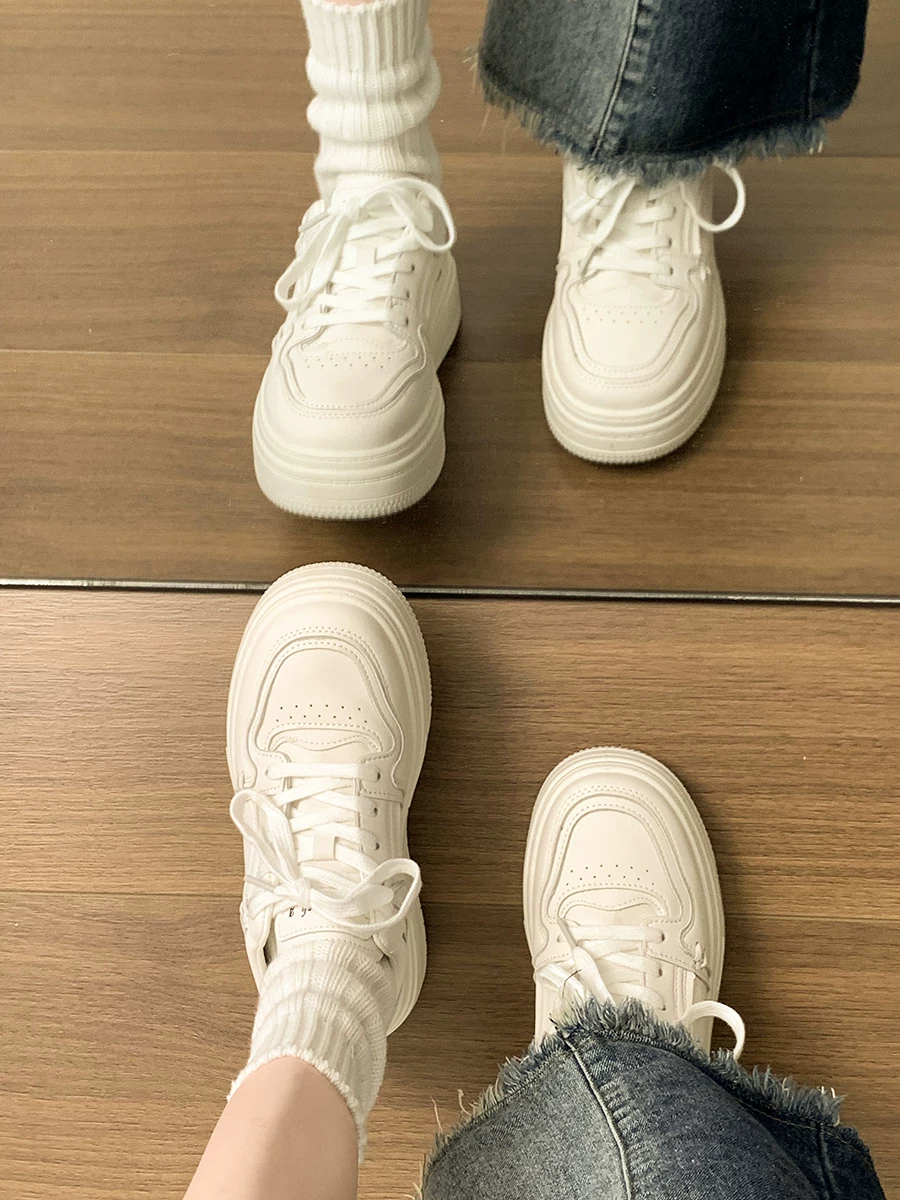 Giày thể thao đế dày màu trắng Nanzai Nanfang dành cho nữ, mẫu mới phổ biến năm 2025, giày thể thao thông thường nhẹ và đa năng cho mùa thu.