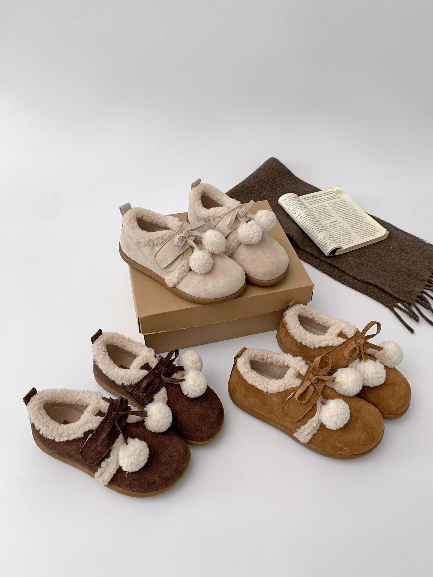 Giày Birkenstock nữ mùa đông 2025 kiểu cổ điển, lót lông dày, đế dày, giữ ấm, chống trơn, đi tuyết