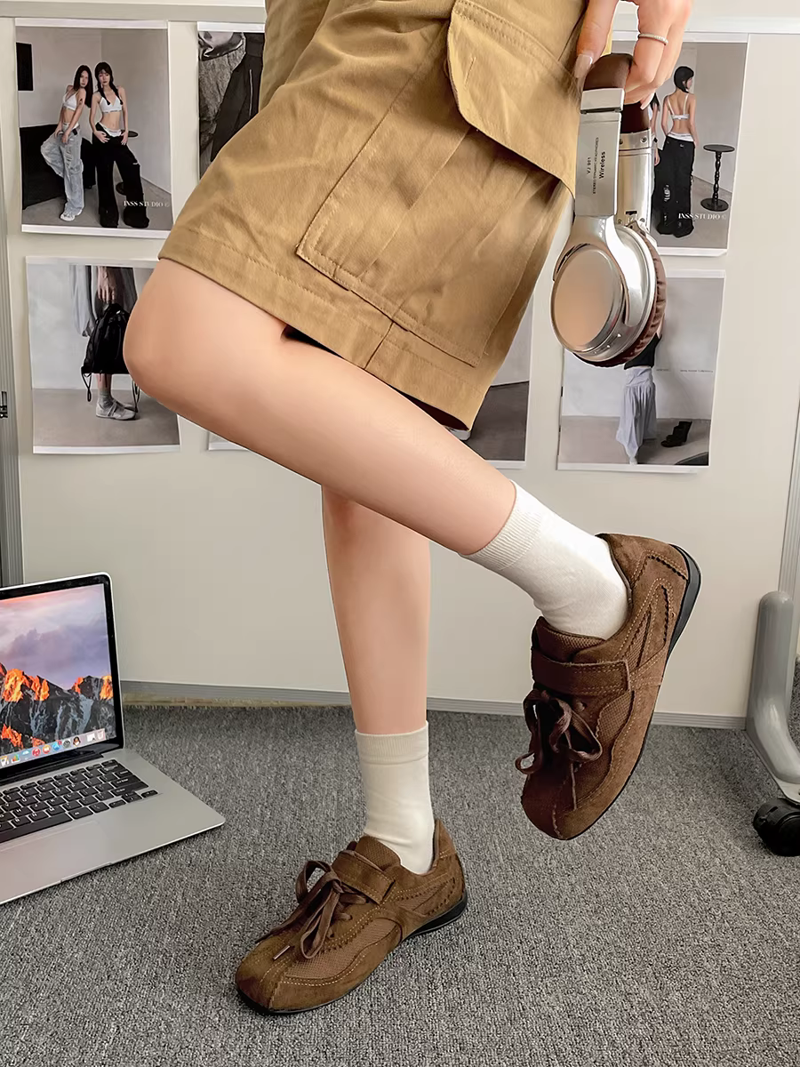 Giày thể thao nữ kiểu retro phổ biến của South, mẫu mới mùa thu 2025, đa năng, kiểu dáng ballet.