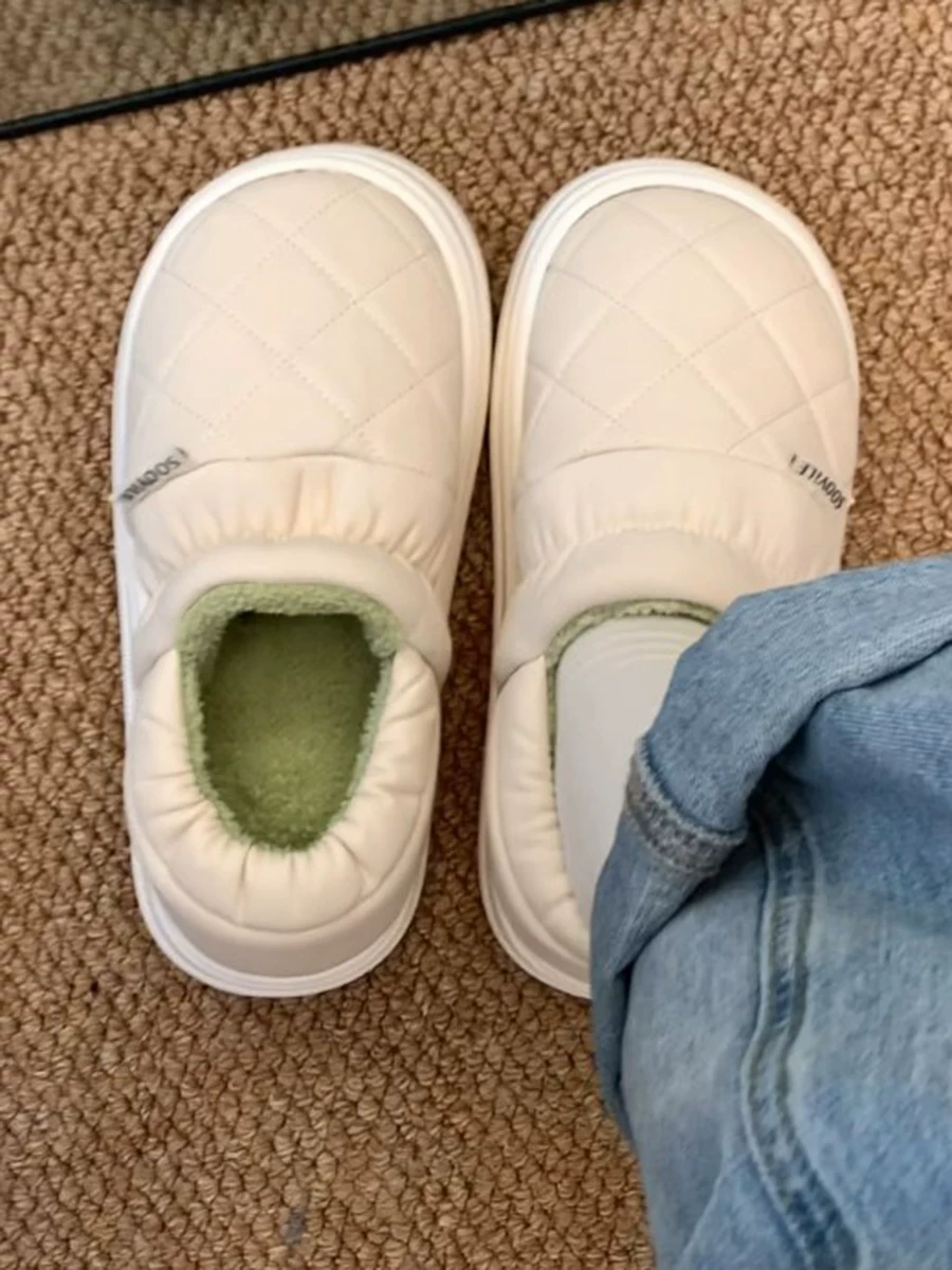 Giày bốt tuyết đế dày Nan Zai Nan dành cho nữ, lót lông cừu mùa đông và dày dặn, mẫu mới 2025, chống trơn trượt, giày cotton kiểu bánh mì ấm áp.