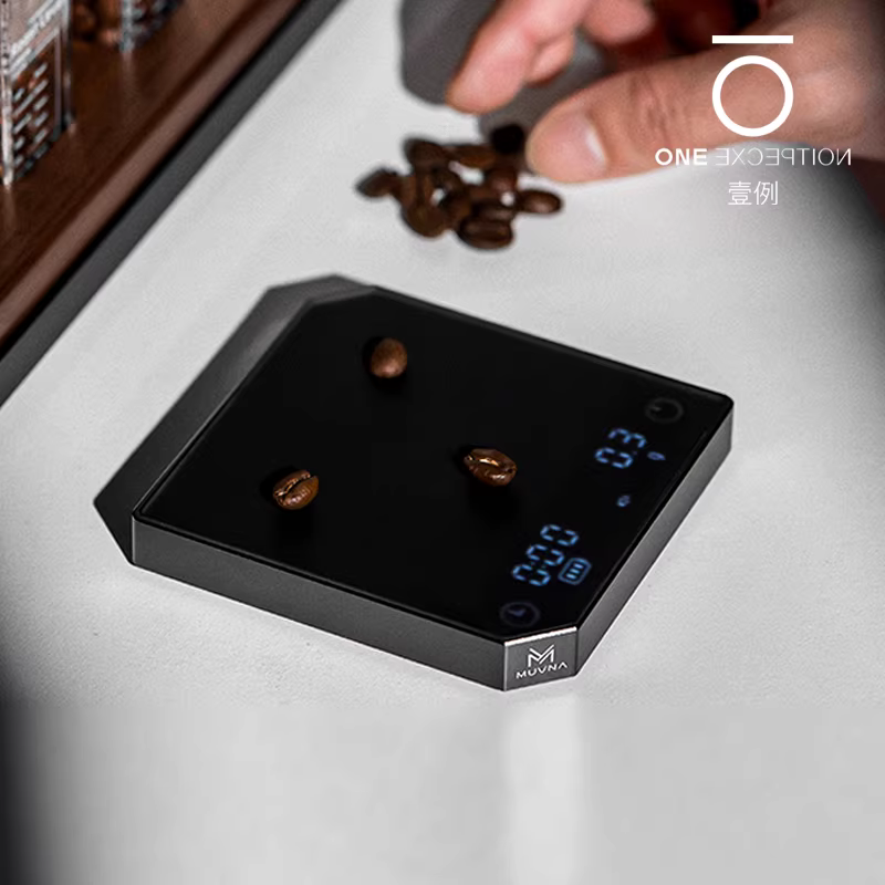 Cân điện tử MUVNA kim loại thông minh kiểu Ý, cân cà phê hạt pha thủ công, có hẹn giờ, cân mini nhỏ gọn hình khối