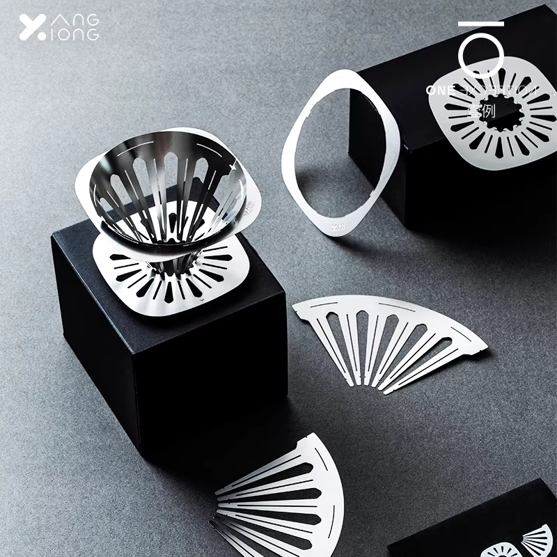 Cốc lọc cà phê Bear and Yang, gấp gọn được, làm bằng thép không gỉ, dùng pha cà phê thủ công, kiểu V60, lọc nhỏ giọt, tiện dụng khi đi du lịch ngoài trời