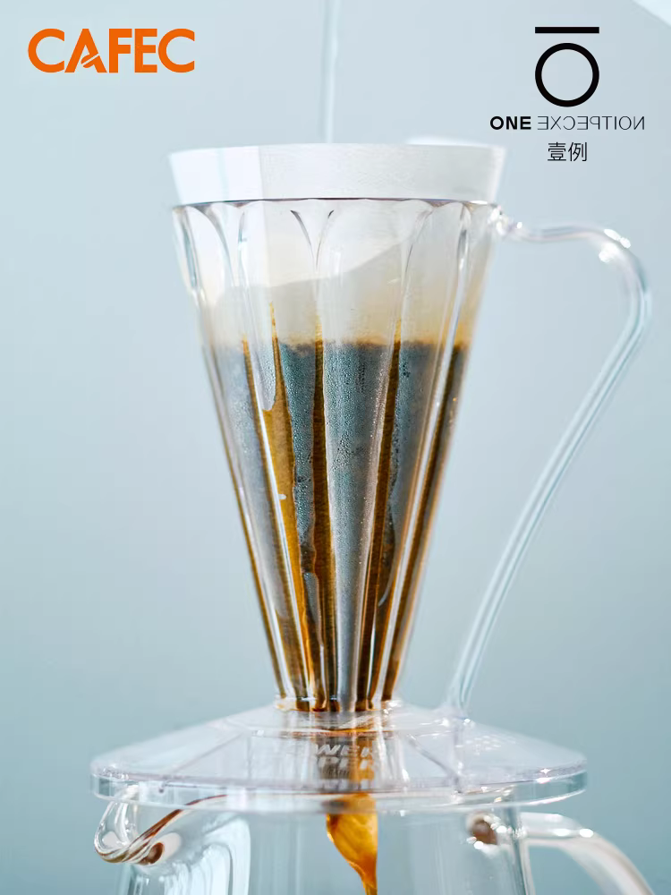 Cốc lọc Sanyo CAFEC V27 của Nhật Bản dành cho cốc lọc cà phê pha thủ công dành cho một người, hình cánh hoa hình nón FLOWER DEEP