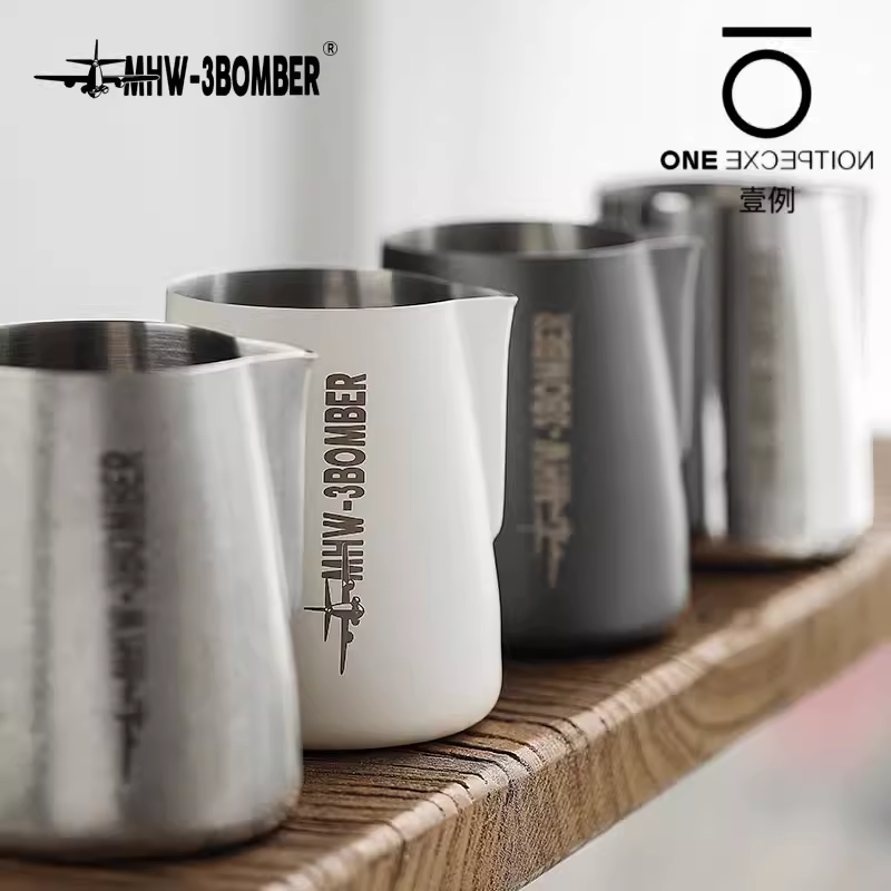 Cốc tạo bọt sữa Latte Art hình trụ Bomber MHW Pointed Mouth 3.0, 600ml, tạo bọt sữa cà phê, tạo bọt sữa hình tròn nổi