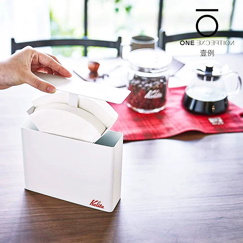 Hộp đựng giấy lọc cà phê KALITA Nhật Bản V60 hình quạt 101/102 hộp đựng giấy lọc có ngăn đựng chống bụi có nắp kim loại