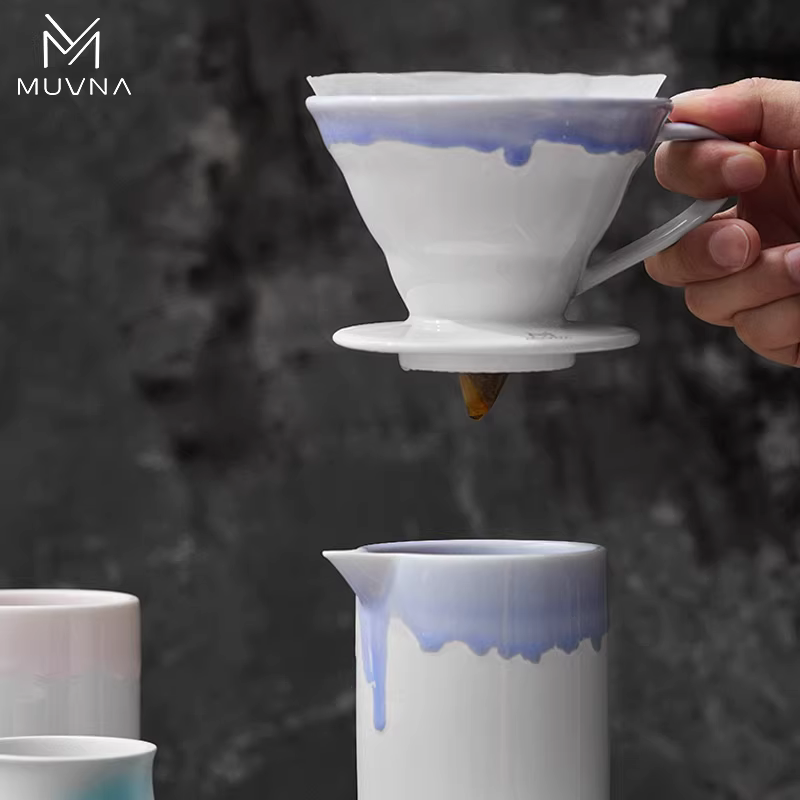 Cốc lọc cà phê MUVNA V60, bộ lọc cà phê kiểu rót, bình chia sẻ cà phê, cốc gốm Mani, kiểu lọc nhỏ giọt