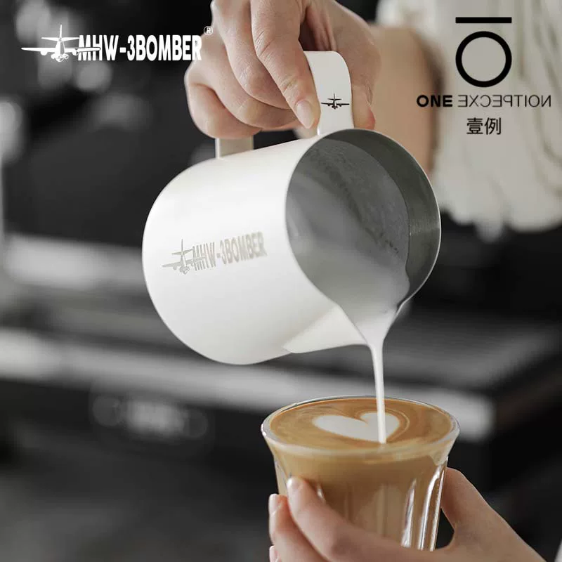 Cốc tạo bọt sữa Latte Art hình trụ Bomber MHW Pointed Mouth 3.0, 600ml, tạo bọt sữa cà phê, tạo bọt sữa hình tròn nổi