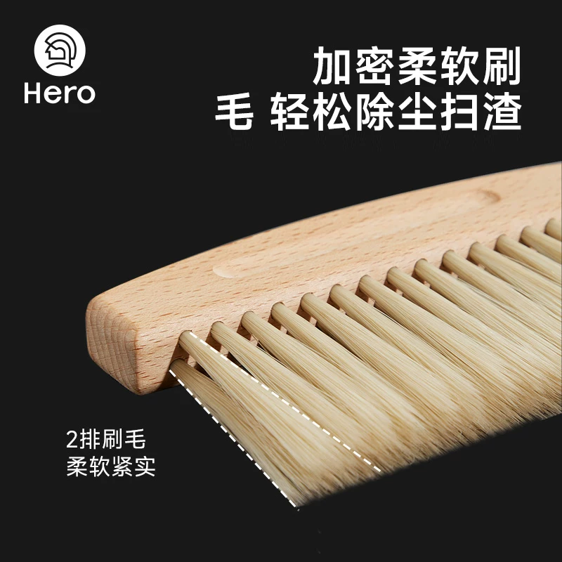 Bộ bàn chải vệ sinh bằng gỗ nguyên khối HERO, bàn chải vệ sinh cặn bã máy xay cà phê, bàn chải vệ sinh bụi bẩn quán cà phê Mahedi EK43