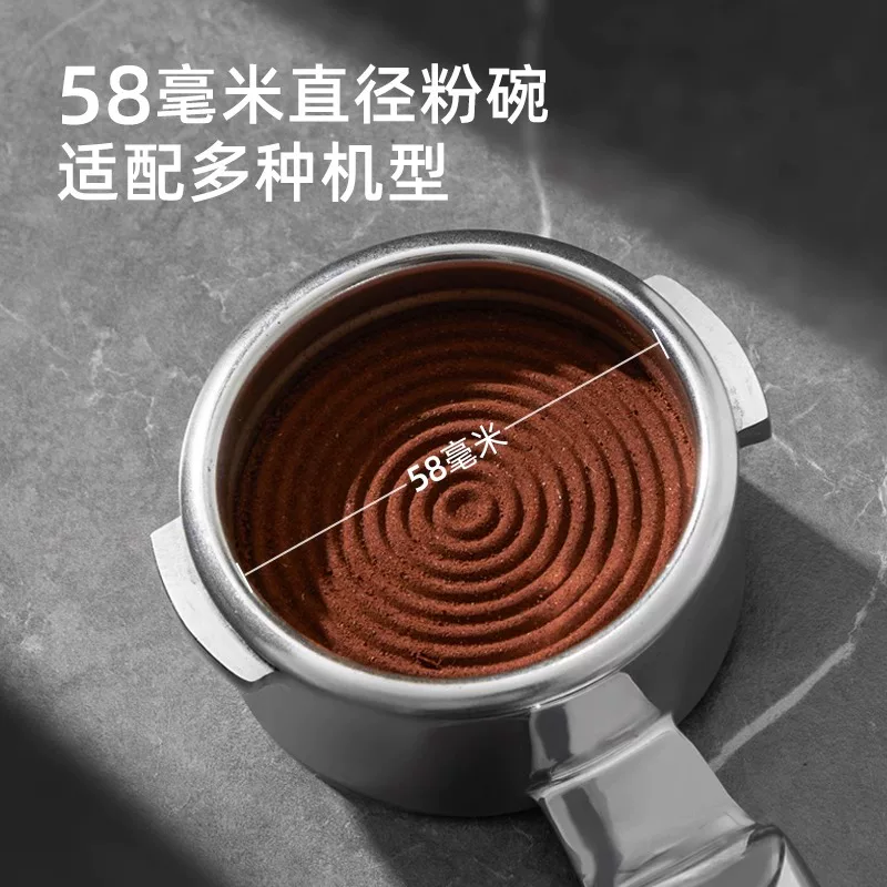 Tay cầm máy pha cà phê espresso hai đầu Hero, vòi đôi, chiết xuất không đáy, vị trí nằm ngang, bộ phận E61 có thể tháo rời