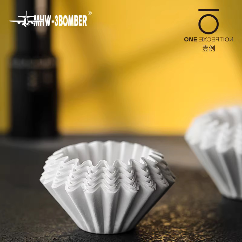 Giấy lọc bánh Bomber MHW họa tiết sóng 155 cốc lọc giấy lọc cà phê pha thủ công đáy phẳng 185 Du Jia Ning