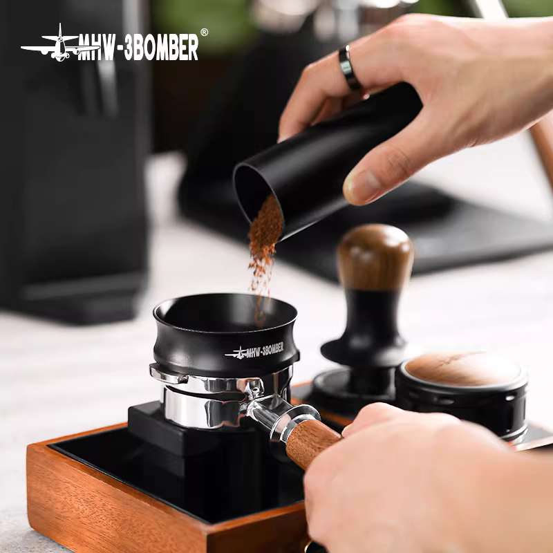 Máy lọc bột cà phê MHW Bomber dành cho máy pha cà phê Espresso, Máy lọc bột từ tính, Vòng phân phối 51/53/58mm, Chống bắn bột