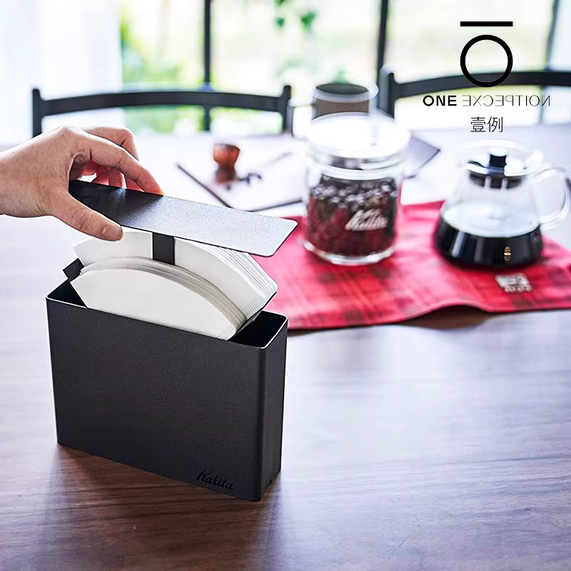 Hộp đựng giấy lọc cà phê KALITA Nhật Bản V60 hình quạt 101/102 hộp đựng giấy lọc có ngăn đựng chống bụi có nắp kim loại