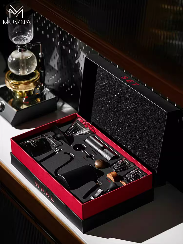 Bộ quà tặng pha cà phê thủ công Muvna, bộ lọc nhỏ giọt gia dụng, máy xay cà phê, bộ pha cà phê thủ công, bộ dụng cụ pha cà phê hero