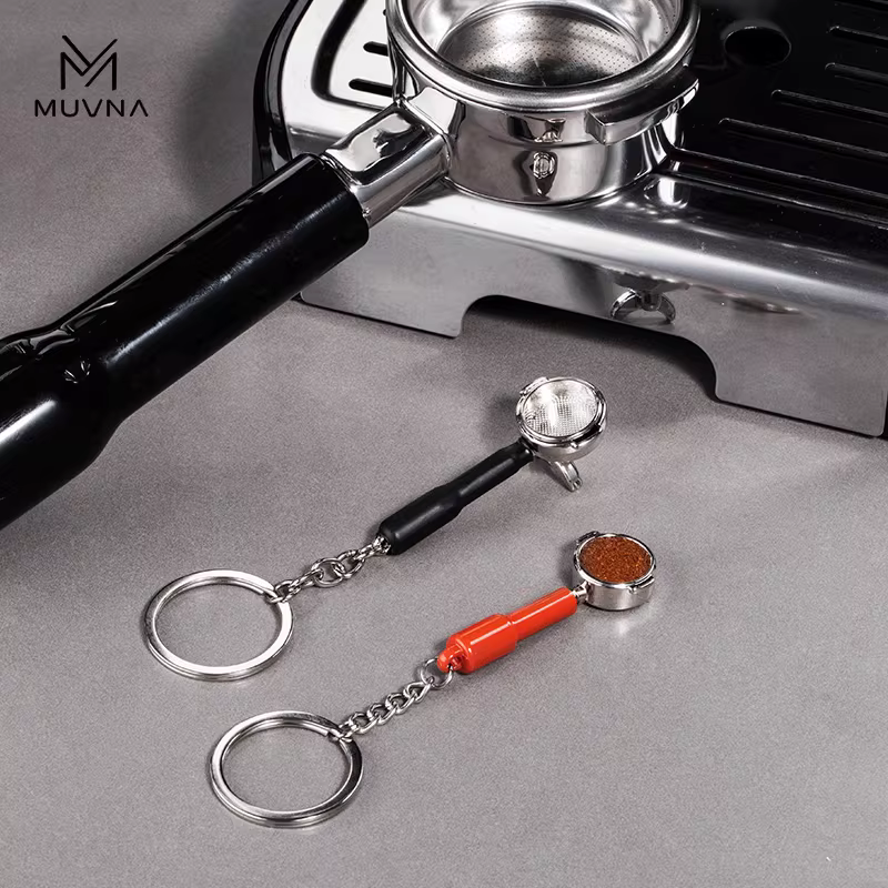 Móc khóa cà phê MUVNA, quà tặng cho người yêu cà phê, bình tạo bọt sữa mini, máy xay cà phê EK43, mặt dây chuyền kỷ niệm