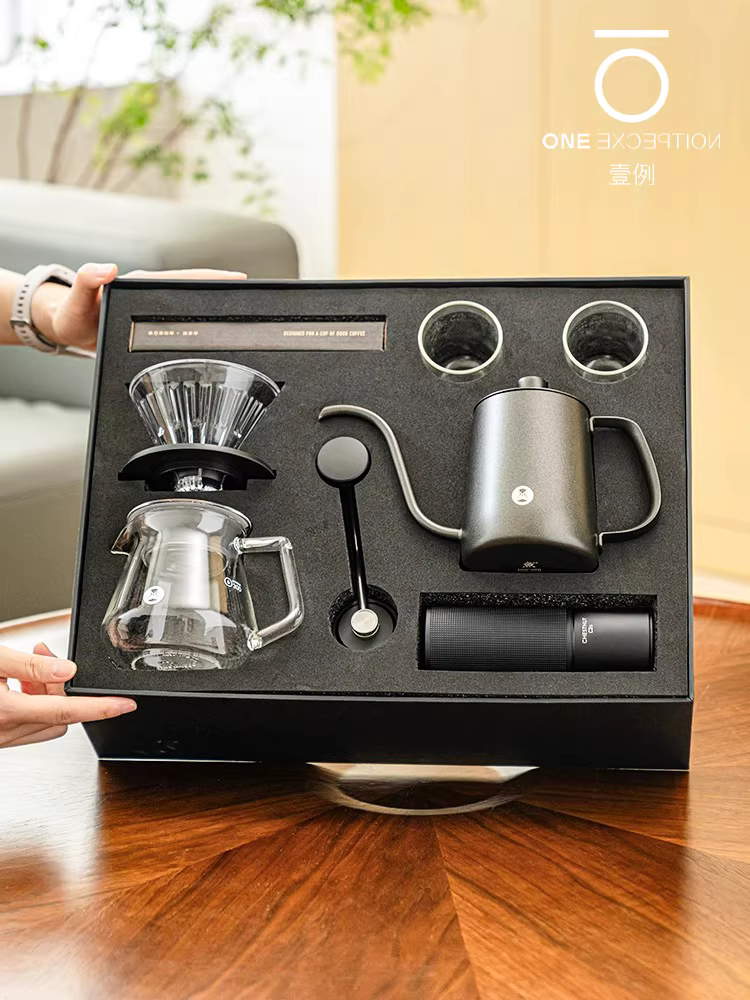 Bộ quà tặng máy pha cà phê Taimo dùng trong gia đình, máy pha cà phê nhỏ giọt, máy xay cà phê, ấm pha cà phê chuyên nghiệp bộ hero