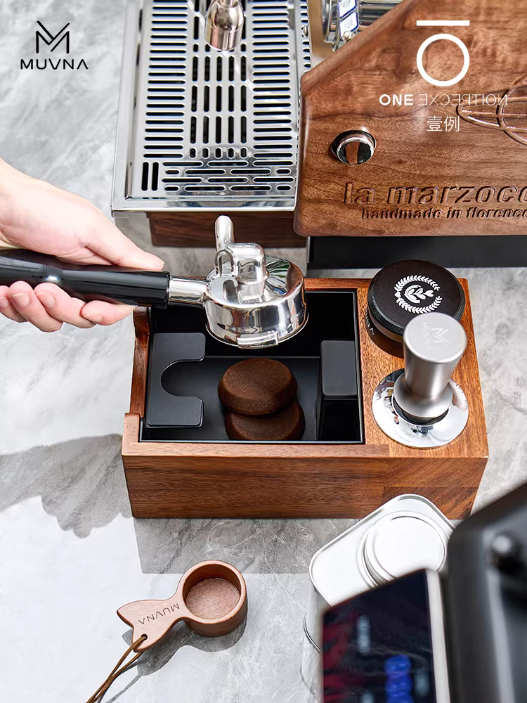 Giá đỡ tamper cà phê MUVNA 51/53/58mm, dụng cụ phân phối, đế tamper, hộp đựng bã cà phê