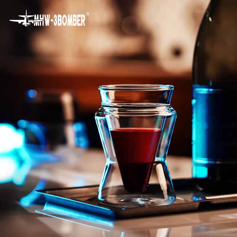 MHW Bomber DW cốc cà phê thủy tinh hai lớp cốc cà phê pha thủ công cốc nếm cà phê cốc cảm giác cốc espresso