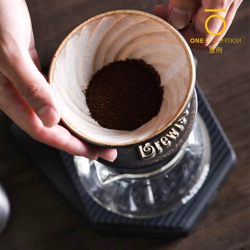 Cốc lọc cà phê thủ công bằng gốm Brewista V60 Jingdezhen cốc lọc nhỏ giọt hoa văn xoắn ốc retro hero