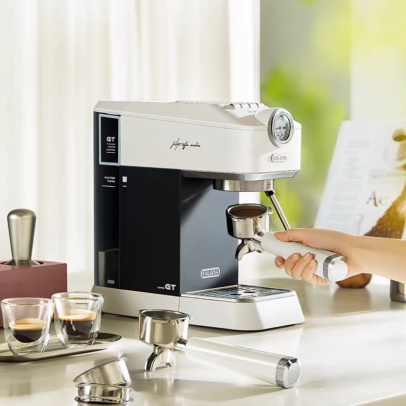 Máy pha cà phê espresso nhỏ Falata dùng trong gia đình, máy pha cà phê espresso bán tự động nhỏ kiểu Ý để tạo hình latte.