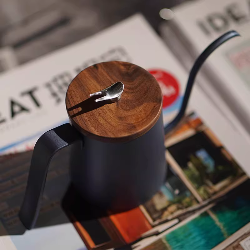 Máy pha cà phê nhỏ giọt dòng khí với vòi hẹp, ấm đun nước bằng thép không gỉ, ấm đun nước mini có chức năng điều chỉnh lượng nước nhỏ giọt.