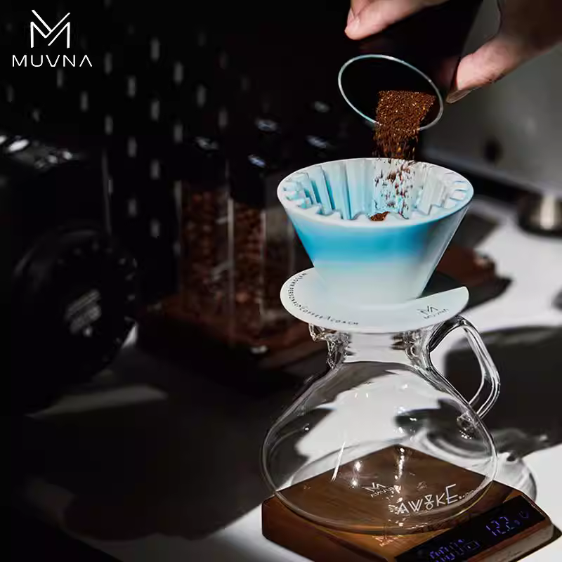 Cốc lọc cà phê gốm MUVNA, lọc cà phê thủ công, lọc hình sóng, cốc lọc một lỗ, chiết xuất nhiệt độ không đổi