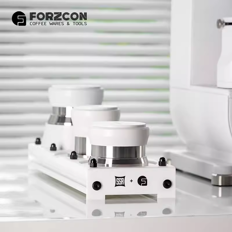 Búa đầm cà phê tự trọng lực, áp suất không đổi, tác động mạnh, dùng kim, dành cho bột cà phê espresso, phân phối bột vinyl trắng FORZCON
