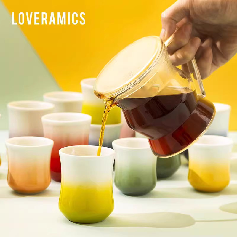 Ly hương thơm hình thẳng Loveramics, ly cà phê pha thủ công Ý màu chuyển sắc, ly hương thơm dùng để nếm thử