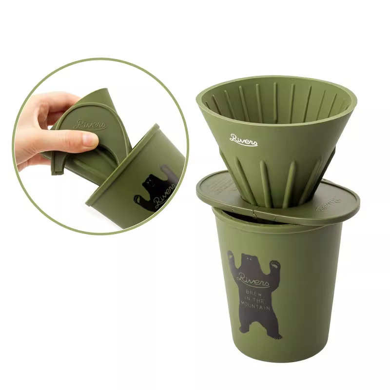 Cốc lọc cà phê kiểu Nhật RIVERS của Wang Yibo, chất liệu silicon mềm, có thể gấp gọn, dùng ngoài trời, kiểu V60