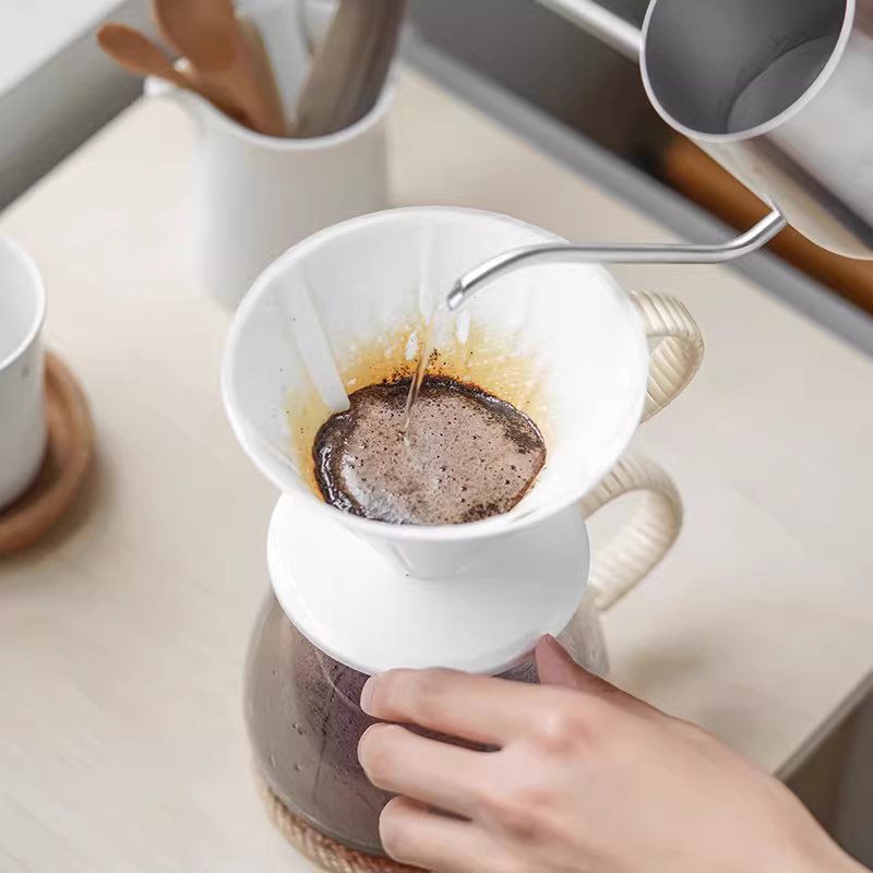 Giấy lọc cà phê thủ công Yanin Nhật Bản V60 sợi gai dầu V45 giấy lọc nhỏ giọt hình nón 45 độ mola