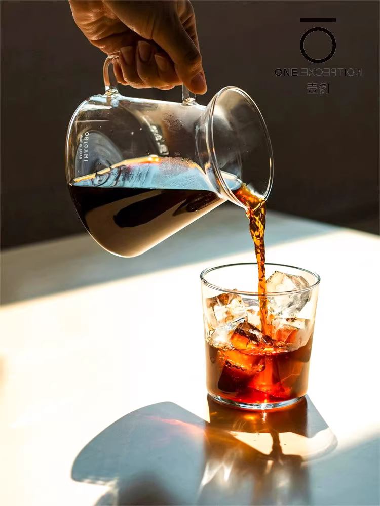 Bình pha cà phê kiểu Nhật ORIGAMI Sharing Pot Aroma Glass, bình rót cà phê, đồ gốm Mino, chống thấm nước, HARIO