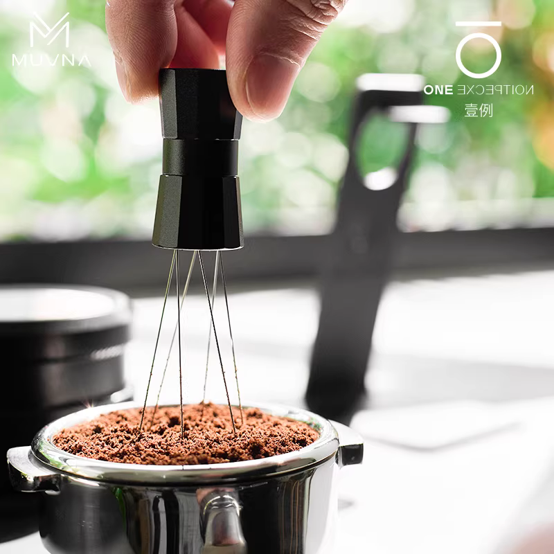 Máy khuấy cà phê Espresso MUVNA, phân phối bột cà phê, phá vỡ cục tụ, phân phối bột đều, gắn từ tính kèm hộp đựng