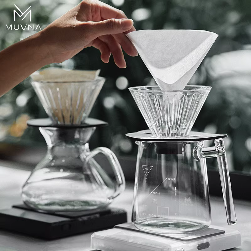 Giấy lọc cà phê hình nón bằng bột gỗ nhập khẩu Nhật Bản MUVNA, giấy lọc cà phê V60 dùng cho pha cà phê kiểu pour-over