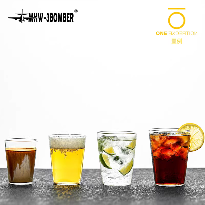 Ly thủy tinh Bomber MHW, ly cà phê đá lạnh Dirty Cold Brew, ly nước có ga, ly bia, dòng CICADA, ly KINTO
