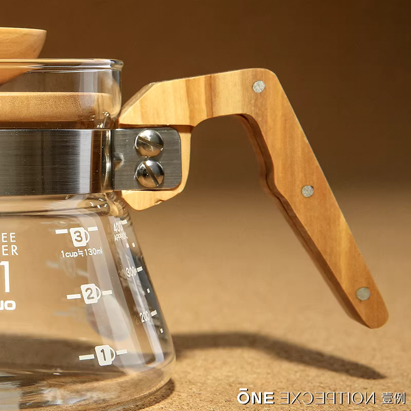 HARIO Nhật Bản Nhập Khẩu Chính Hãng Thủy Tinh Chịu Nhiệt Rót Cà Phê Gỗ Ô Liu Chia Sẻ Nồi Nhận Nồi VCWN Một Mảnh