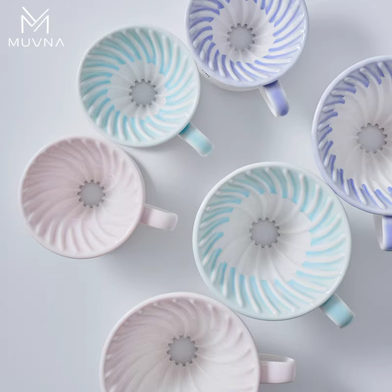 Cốc lọc cà phê MUVNA V60, bộ lọc cà phê kiểu rót, bình chia sẻ cà phê, cốc gốm Mani, kiểu lọc nhỏ giọt