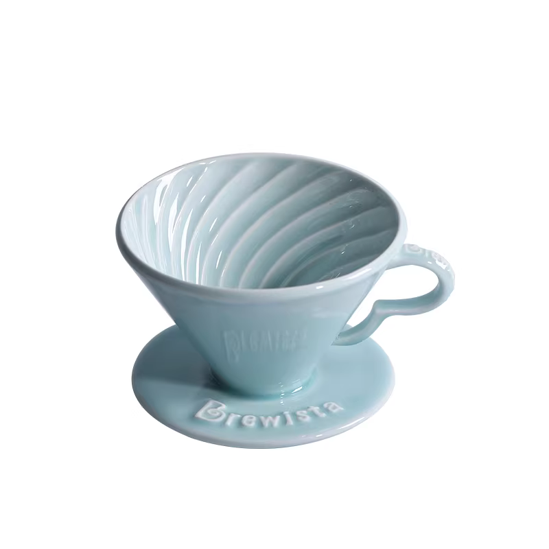 Cốc lọc cà phê thủ công bằng gốm Brewista V60 Jingdezhen cốc lọc nhỏ giọt hoa văn xoắn ốc retro hero