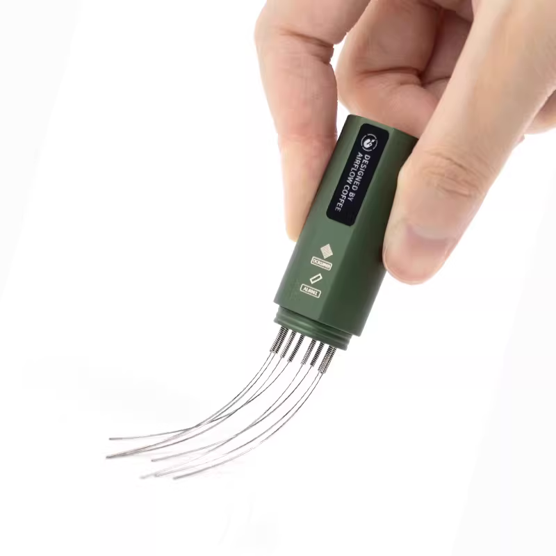 Máy phân phối bột AIRFLOW dành cho cà phê espresso, phân phối bột đều và phá vỡ các cục bột bằng lực hút từ tính.