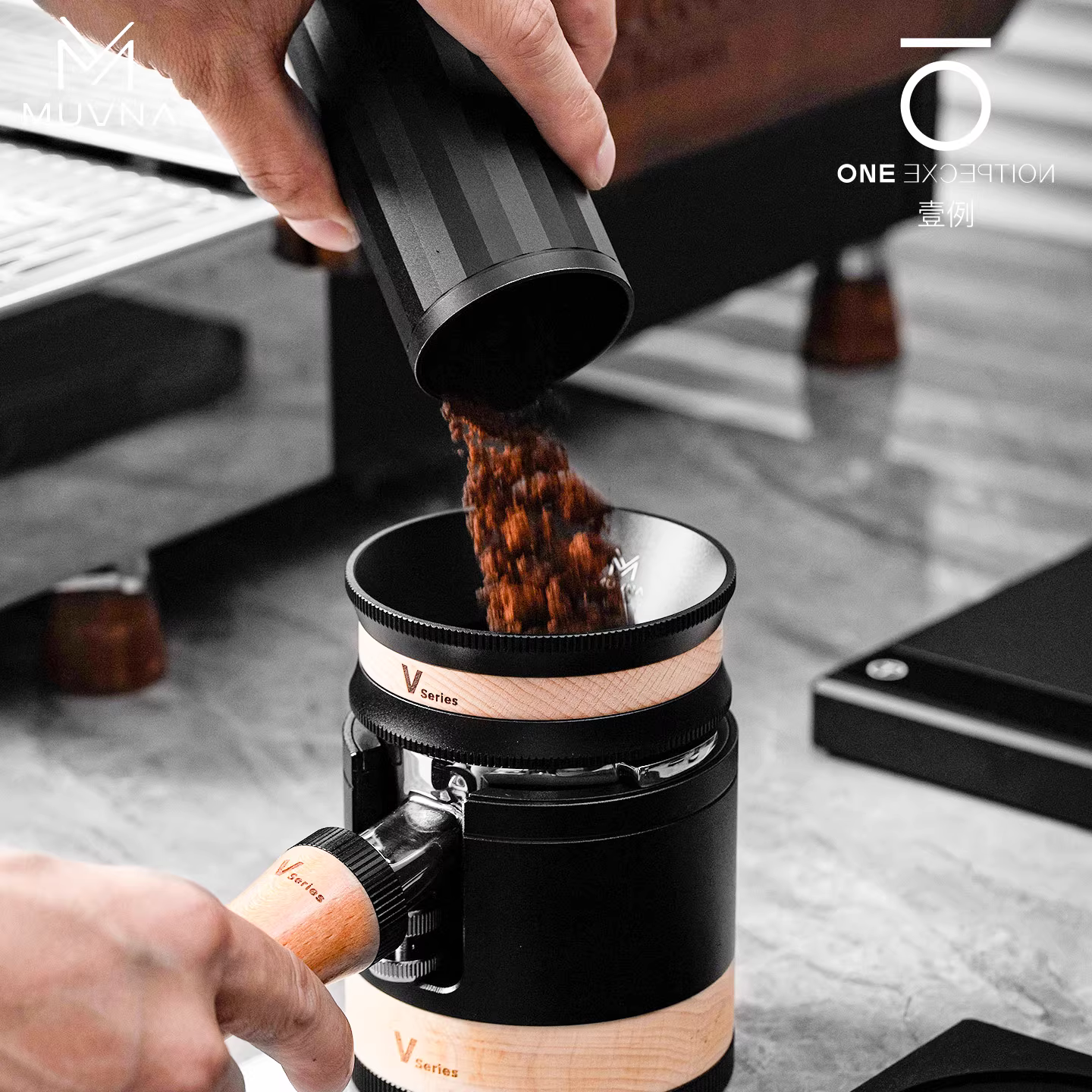 Bộ phân phối cà phê kiểu trọng lực MUVNA, búa nén, đế kim phân phối, tay cầm máy pha cà phê