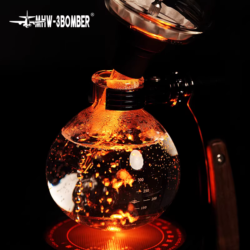 Bình pha cà phê kiểu Siphon Bomber MHW Twilight, kiểu dáng đua xe, bếp sóng nhẹ, thủ công, phương pháp pha chế bằng phương pháp chưng cất