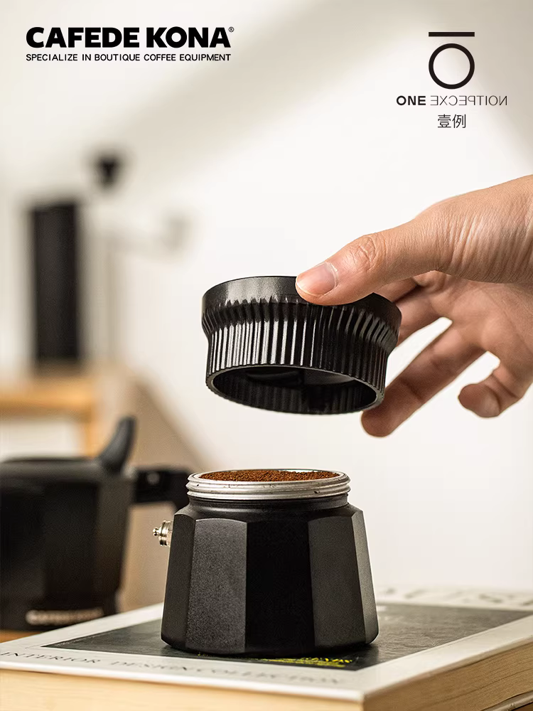 CAFEDE KONA Moka pot hộp đựng bột van đơn van đôi hộp đựng bột vòng chống tràn Bialetti máy bay ném bom