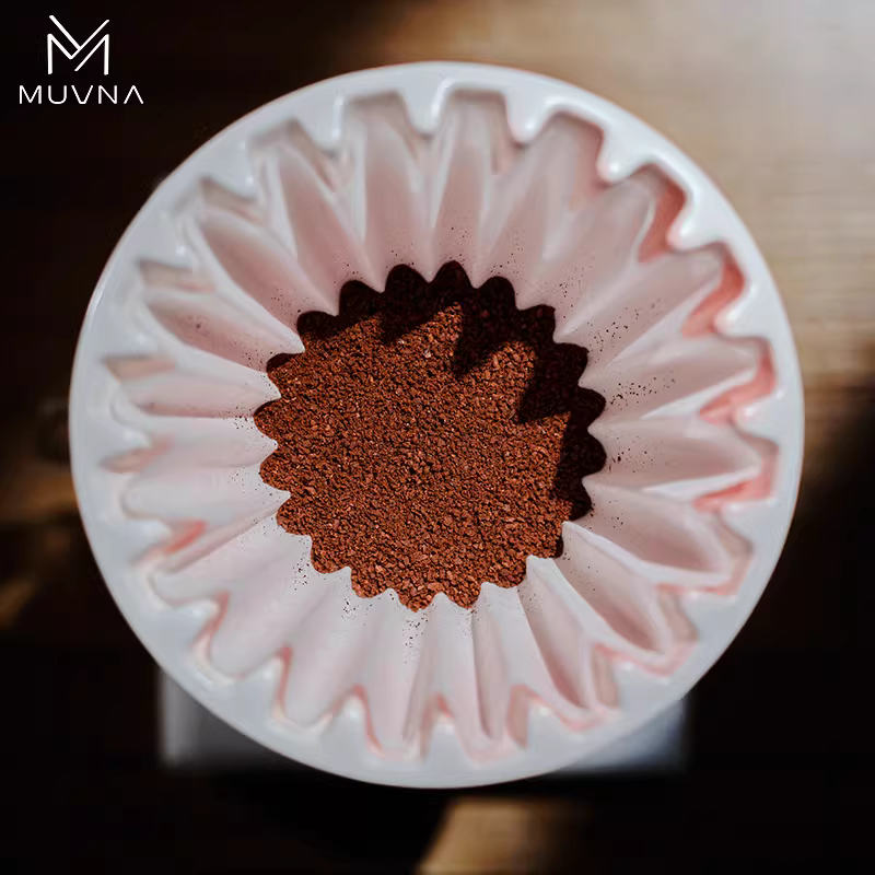 Giấy lọc hình bánh bông lan nguyên chất MUVNA 155/185, giấy lọc hình bát đáy phẳng, cốc lọc cà phê pha tay