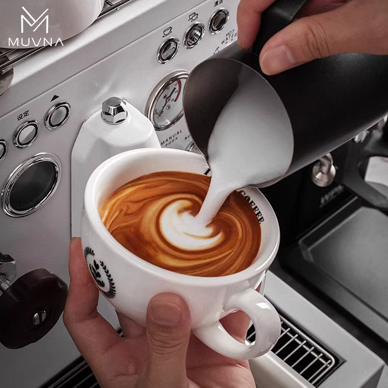 Cốc cà phê MUVNA, cốc sứ, cốc và đĩa, cốc dùng trong cửa hàng, cốc dùng để nếm thử, cốc làm latte art, cốc nghệ thuật, cốc Zeda có họa tiết nổi