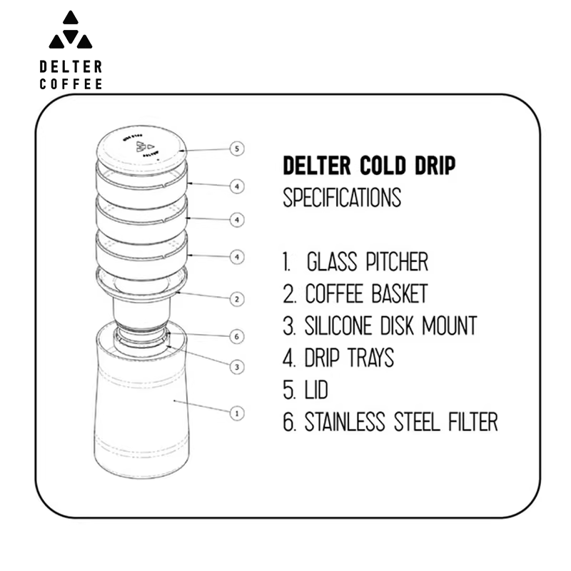 Ấm pha cà phê kiểu nhỏ giọt đa lớp tốc độ không đổi được thiết kế mới của D Special Pressure Delter của Úc